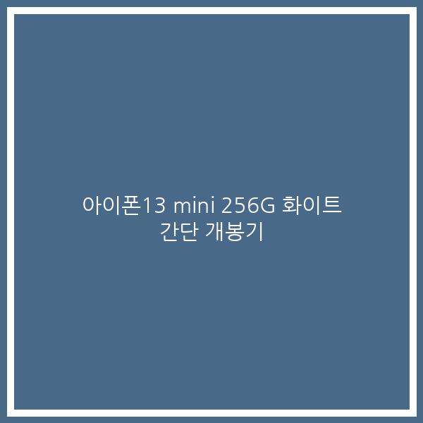아이폰13 mini 256G 화이트 간단 개봉기