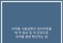 의약품 사용설명서 잊어버렸을 때 약 정보 및 약 모양으로 의약품 종류 확인하는 법