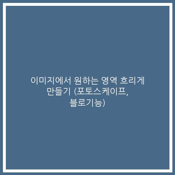 이미지에서 원하는 영역 흐리게 만들기 (포토스케이프, 블로기능)
