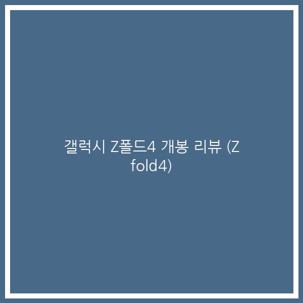 갤럭시 Z폴드4 개봉 리뷰 (Z fold4) 갤럭시 Z폴드4 개봉 리뷰 (Z fold4)