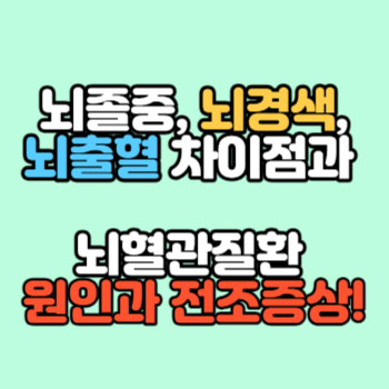뇌졸중, 뇌경색, 뇌출혈 차이점과 뇌혈관질환 원인과 전조증상!