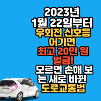 2023년 1월 22일부터 우회전 신호등 어기면 최고 20만 원 벌금!  모르면 손해 보는 새로 바뀐 도로교통법