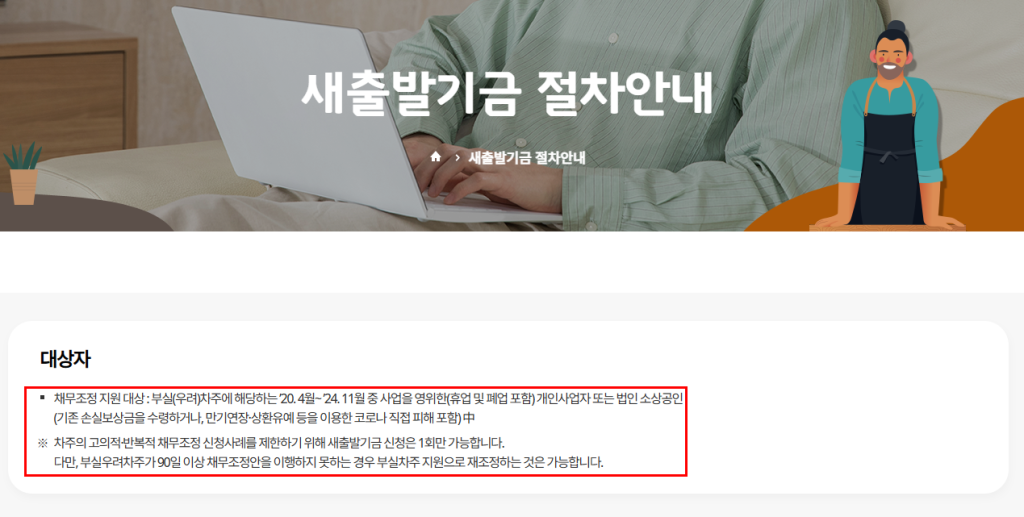 2025년 새출발기금 신청방법과 지원 조건 완벽 가이드 4 새출발기금12