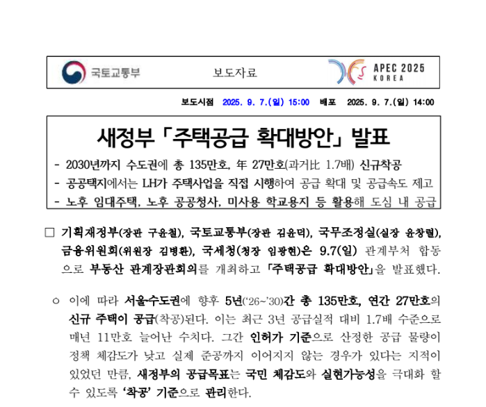 2025 부동산정책 핵심 요약 대출 규제와 수도권 공급 대전환
