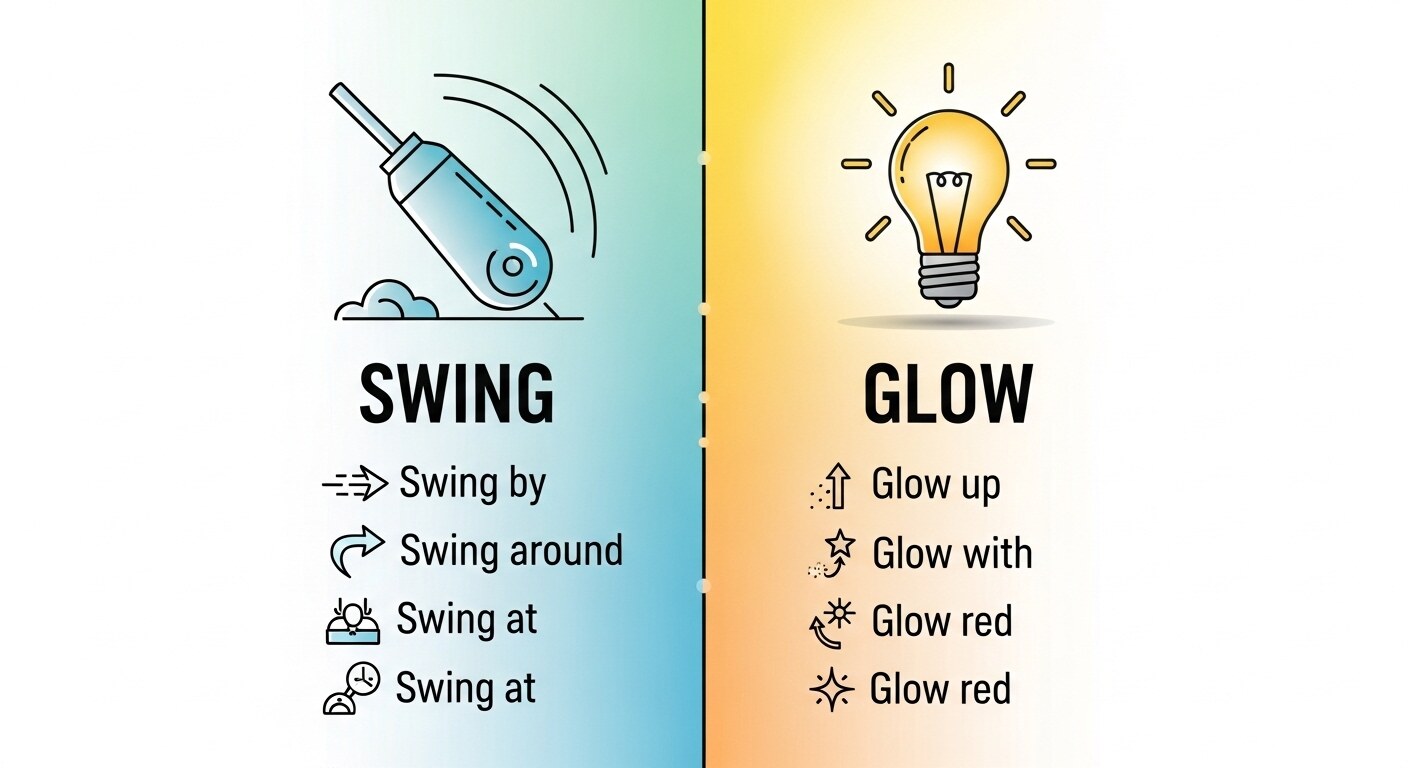 swing by 와 stop by, glow up 과 grow up — 헷갈리는 구동사 완전 정리