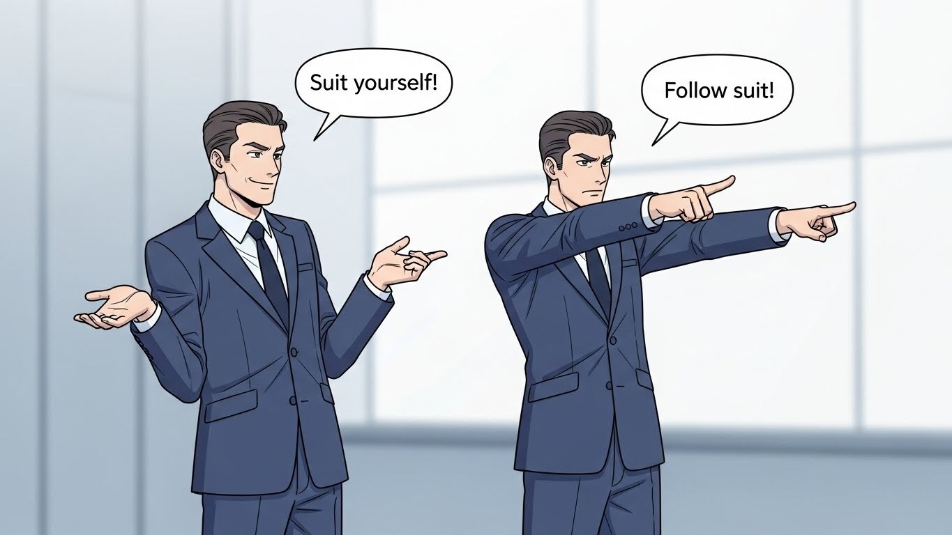 헷갈리는 영어 표현 ‘suit yourself vs ‘follow suit 완전 정리 1