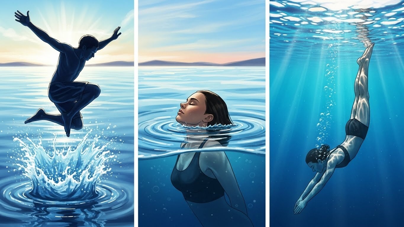 Dive into, Plunge into, Jump into 완벽 비교! 영어 몰입 표현 총정리