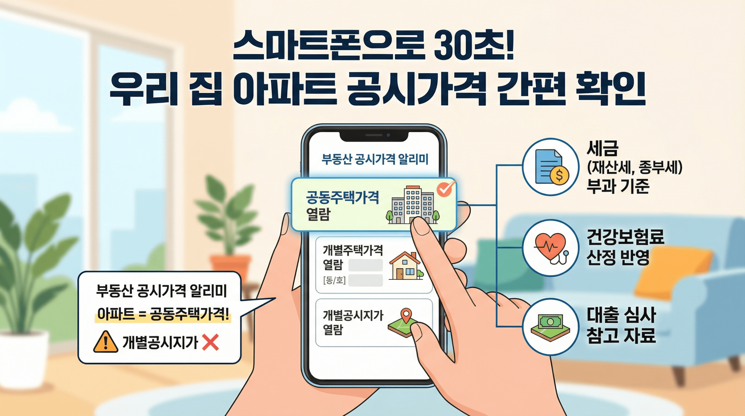 스마트폰 우리 집 공시가격 확인 법 아파트 공시지가 조회 30초 정리2 scaled