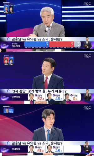 평택을 후보 3인, 방송3사 출구조사 '팽팽'..."민주당은 조국보다 유의...