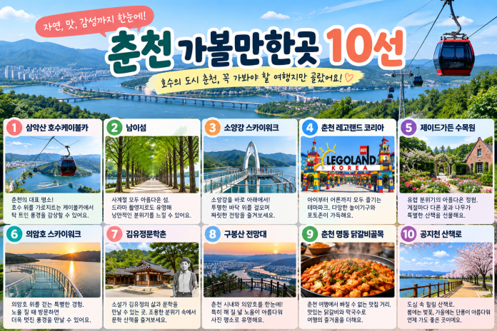 춘천가볼만한곳 10선, 당일치기 3곳 빼야 편해요