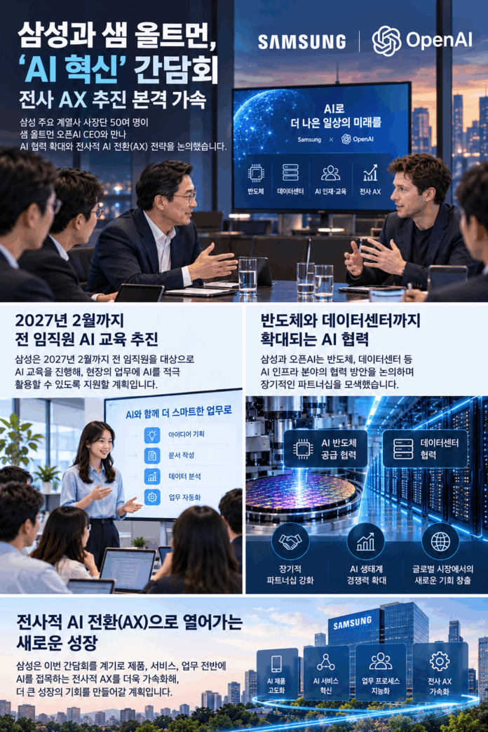삼성 샘 올트먼 AI 혁신 간담회 이후 전사 AX 교육과 반도체 협력