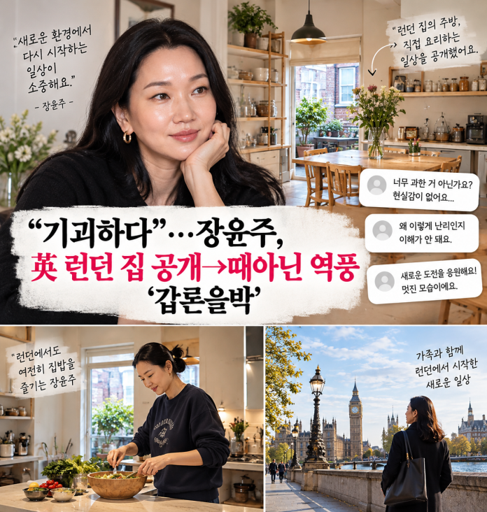 장윤주 런던 집 공개 논란, 집밥 영상에 왜 역풍이 불었나