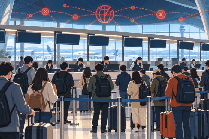 인천공항 네트워크 장애 1터미널 발권 중단과 출국 수속 대처