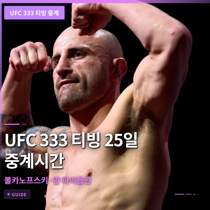 UFC 333 티빙 25일 중계시간과 볼카노프스키·얀 타이틀전