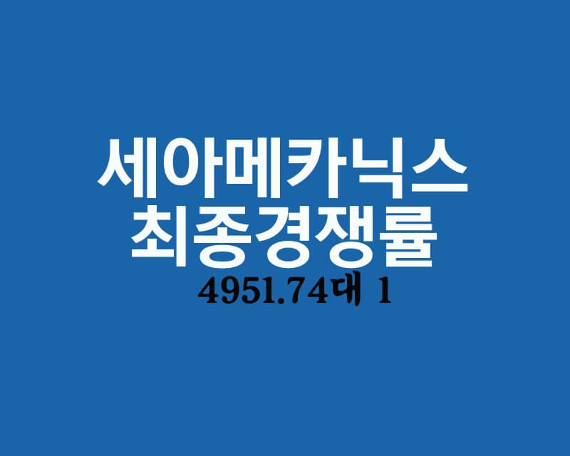 세아메카닉스 최종경쟁률 4951.74대 1 1 세아메카닉스 청약최종경쟁률 4951.74대 1이 나온 이미지