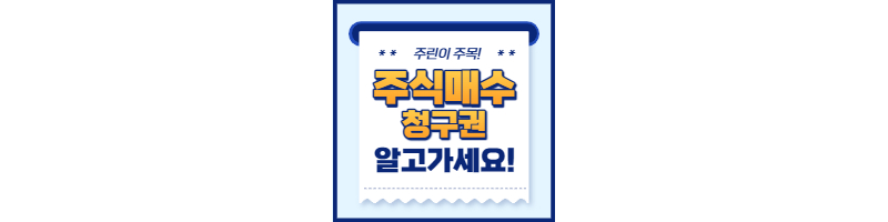 소액주주보호장치 주식매수청구권과 절차, 행사가, 양도세 1 소액주주보호장치 주식매수청구권