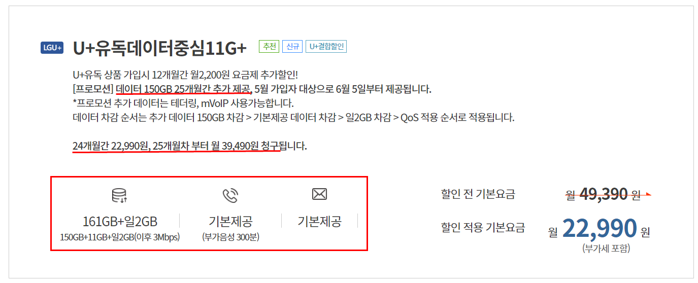 5월 알뜰폰 무제한 데이터 프리티 24개월 요금제 추천 (U+ 유독데이터중심11G+) 2 ywAAAAAAQABAAACAUwAOw==